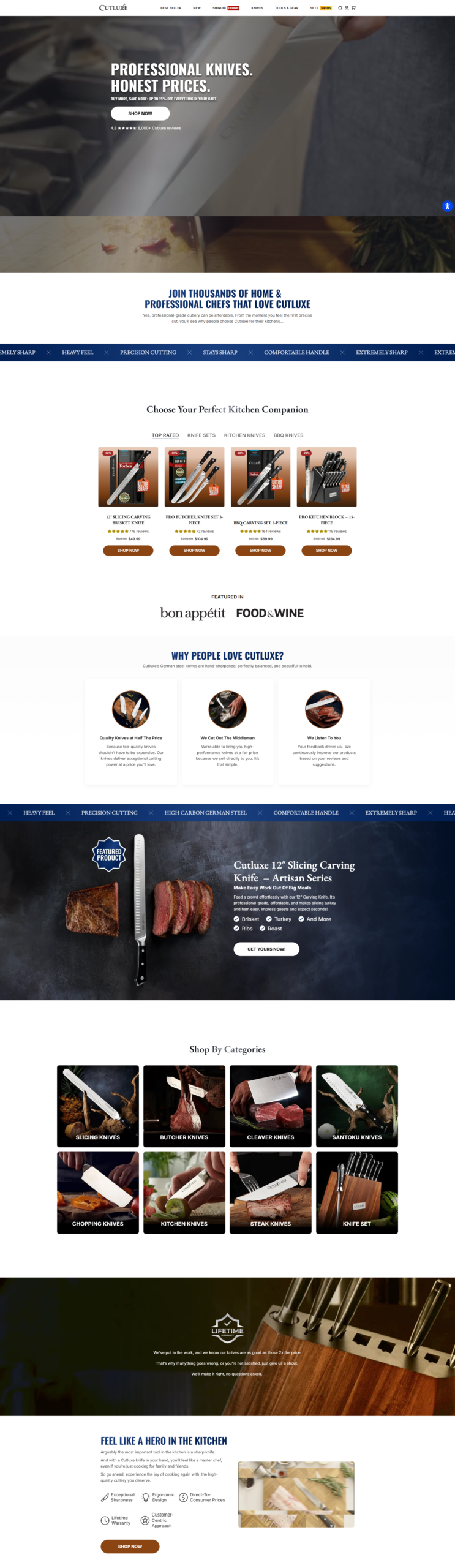 Client Project 01 — finished Shopify storefront, full page