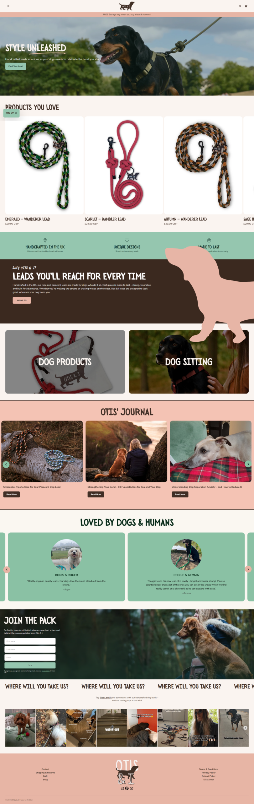 Client Project 01 — finished Shopify storefront, full page