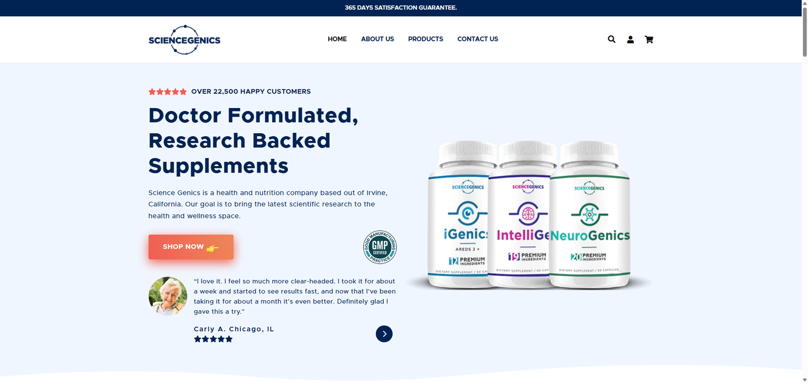 Homepage screenshot