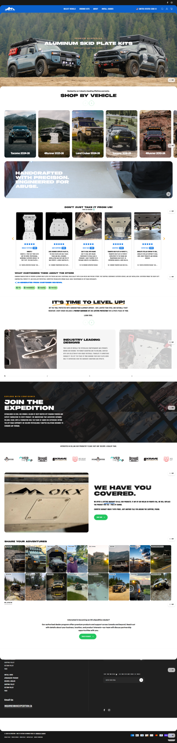 Client Project 01 — finished Shopify storefront, full page